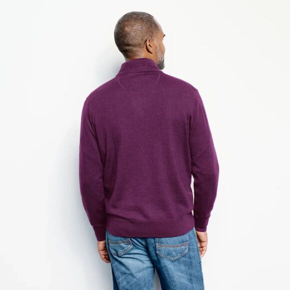 $129 ORVIS 100% Merino Wool Men's Sweater PURPLE Sz M - Picture 2 of 9